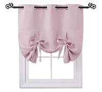 NICETOWN Blackout Valances Window Shades - Blackout Short Roman Tie Up Balloon Shades Curtain for Kitchen/Bathroom/Nursery Window (Lavender/Baby Pink, Grommet Top Panel, 46 inches W x 63 inches L)