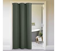 NICETOWN Curtains & Drapes for Door Tapestry, Sound Noise Canceling Room Darkening Replacement Makeshift Curtains for Bathroom Pantry Bedroom Closet (Dark Mallard, 1 Panel, 5ft Wide x 7ft Long)