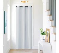 NICETOWN Door Curtain 80 inches Length, Room Darkening Privacy Doorway Drape Easy Sliding Grommet Thermal Insulated Door Curtain for Bedroom Closet Kitchen, W42 x L80 inch, Cloud White, 1 Panel