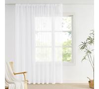 NICETOWN Extra Wide Curtains 300 cm for Rail System H 245 x W 300 cm Transparent Curtains Living Room Modern Set of 1 Translucent Curtain White Stores Curtain Transparent