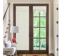 NICETOWN Faux Linen French Door Curtains, Privacy Window Curtains Panel for Living Room, Door Window Covering for Bedroom, W30 x L72 Inch, 1 Panel, Natural