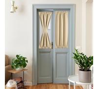 NICETOWN French Door Curtains for Small Window, Rod Pocket Short Front Sidelight Curtain, Thermal Insulated Kitchen Door Covering Small for Bathroom, 1 Panel (Oatmeal, 25 inch x 40 inch)