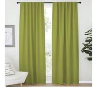 NICETOWN Green Curtains Blackout Drape Panels - (Grass Green Color) W52 x L84, Double Panels, Window Treatment Blackout Draperies for Window Decoration