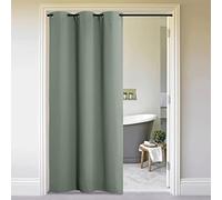 NICETOWN Greyish Green Doorway Curtain Privacy, Door Cover Curtain, Sound Reducing Insulated Thermal Room Darkening Blackout Curtains for Bedroom, 120 inch Length (1 Panel, 5ft Wide by 10ft Long)