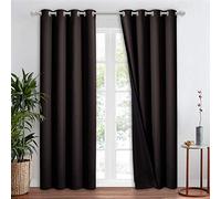 NICETOWN High-End Thermal Curtains, Full Blackout Curtain 84 inches Long for Dining Room, Soundproof Window Treatment Drape for Hall Room, Brown, 52 inches Wide Per Panel, 1 Panel