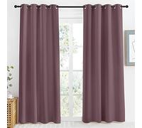 NICETOWN Kitchen Blackout Window Curtain Panel, Dry Rose, 1 Panel, 55 by 86 inches Long, Home Fashion Thermal Insulated Solid Grommet Room Darkening Drape for Apartment