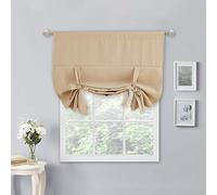 NICETOWN Kitchen Curtains Roman Shades - Biscotti Beige Blackout Tie Up Vertical Curtain Balloon Shades for Bathroom/Door Window (1 Piece, 40 inches W by 54 inches L)