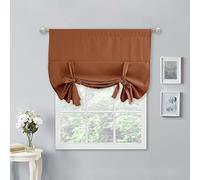 NICETOWN Kitchen Window Curtains - Tie Up Shade Light Filter Roman Shade Drapes Rod Pocket Valance Elegant for Halloween Decoration, 40 x 54 inches, Burnt Orange, 1 Panel