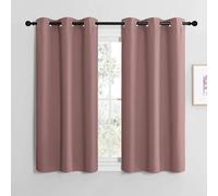 NICETOWN Net Curtains Children's Room Boy Curtains Dusky Pink Window Curtain Short Blackout Curtains with Eyelets Kitchen Curtains Thermal Curtains Bistro Curtain Set of 2 Dusky Pink H 120 x W 107 cm