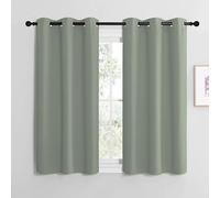 NICETOWN Net Curtains Children's Room Short Curtains Sage Green Curtains with Eyelets Short Kitchen Curtains Modern Curtain Opaque Short Blackout Curtains Bistro Curtain Kitchen H 120 x W 107 cm