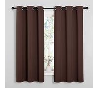 NICETOWN Nursery EsseKGUSial Thermal Insulated Solid Grommet Top Blackout Curtains, Home Decoration Privacy Curtains for Bedroom (Chocolate Brown, 1 Pair, 42 x 63 inches)