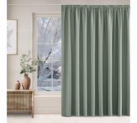 NICETOWN Sage Green Extra Wide Curtains Children's Room Divider Curtain Thermal Curtain Ruffle Tape Blackout Curtains for Rail Set of 1 240 x 300 cm (H x W) Curtains Opaque Living Room