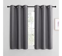NICETOWN Short Blackout Curtain with Eyelets for Kitchen Set of 2 H 137 x W 107 cm Grey Curtains Opaque Window Curtain Against Cold Window Curtains