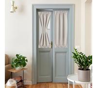 NICETOWN Sidelight Linen Door Curtains - Thermal Insulated Blackout Front Door Curtains for French Small Shade for Side Patio Glass Window, Angora, W25 x L40 inch, 1 Panel