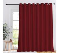 NICETOWN Sliding Glass Door Curtain for Living Room, Room Darkening Grommet Divider Drapes, Extra Wide Window Treatment Decoration for Bedroom & Home Office, Burgundy Red, W120 x L108, 1 Panel