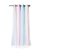 NICETOWN Star Curtain Blackout for Girls Bedroom Kids Room Decor Blackout Drapes with Sheer Curtains Nursery Rainbow Curtains Striped Layered Window Curtains, 1 Pair, 52W x 63L, Pink Purple