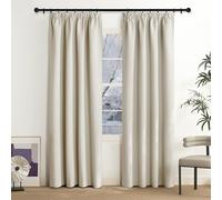 NICETOWN Thermal Curtain Beige Blackout Curtain for Rail System