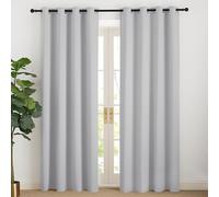 NICETOWN Thermal Curtains 200 cm Long Curtains Living Room Modern Light Grey Curtain Opaque Curtains with Eyelets Set of 2 H 200 x W 140 cm Blackout Curtains H 200 x W 140 cm