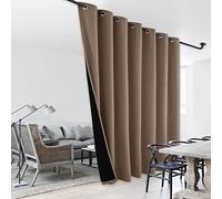 NICETOWN Thermal Insulated 100% Blackout Curtain, Noise Reducing Performance Grommet Slider Curtain Panel with Black Lining for Office and Hotel Window (1 PC, 100 inches x 108 inches, Taupe)