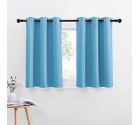 NICETOWN Thermal Insulated Blackout Window Curtains - Energy Efficient Home Decor Grommet-Top Short Curtains for Bedroom (42 by 36 + 1.2 inches Header, Teal Blue, 2 Packs)