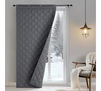 NICETOWN Thermal Insulated Curtain, Windproof Sturdy Heat-Retaining Energy-Saving Soundproof Door Cover, Thickened Screen, Grey, 96 X 208 cm