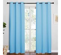 NICETOWN Triple Weave Thermal Insulated Ring Top Blackout Window Curtains for Bedroom (Double Panels, 42 inches x 84 inches, Blue)