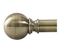 NICETOWN Window Curtain Rod 1 1/8 Diameter for Windows 48 to 86 inch Adjustable Drapery Rod Set with Ball Caps for Living Room, Sold by Single, Antique Brass
