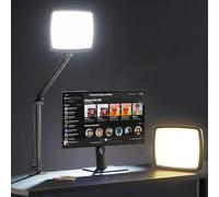 NiceVeedi 14" Soft Streaming Light, Overhead Table Clamp with 20W Bicolor Dimmable Ring Light, 2700K-6500K/CRI97+/Modular Design/Remote, Ideal Fill Light for Podcast/Zoom Meeting/YouTube/TikTok/Makeup