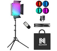 NiceVeedi 15" RGB Video Light, 40W Photography Studio Lighting with Remote and Phone Holder, 2700K-6500K Dimmable LED Panel Light with 20 SCENES/RGB/CCT/HSI Mode for You Tube/Live Streaming/Gaming
