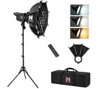 NiceVeedi 90W Softbox Lighting Kit, 2700-6500K LED Photography Light with 16.5” Quick-Release Softbox/Bowens Mount/Grid/Cooling System/Remote/Tripod, 90W Video Light for Recording/Streaming/Portrait