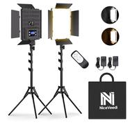 NiceVeedi Photography Lighting, 2Pack Bi-Color Studio Lights 2700-6500K 36W Dimmable LED Video Light Kit for Video/Game Streaming/Camera Portrait, CRI 95+ Light Set with Remote&183CM Tripod Stand
