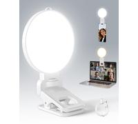 NiceVeedi Portable Selfie Light, Rechargeable LED Video Conference Light, 3000K-6500K Clip on Photography Ring Photo Light for Selfie/Makeup/TikTok/Vlog/Zoom Meeting/Video Recording