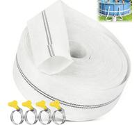 NICEWAT 32mm x 10m Water Pump Hose, Lay Flat Hose with 4 Clamps