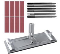 NICEWAT 9Inch Heavy Duty Pole Sander, Adjustable Drywall Sander with 160cm Extension Pole and 8Pcs Sandpaper(100/120/180/240/320Grit), 360° Rotatable Wall Sander, Hand Sander for Floors Wall Ceiling