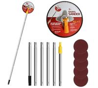 NICEWAT Drywall Pole Sander with 180 cm Extension Sanding Pole, 9 Inch Dry Wall Sander with 5pcs Replaceable Sanding Sheets, 360° Rotation Hand Radial Sander for Effortless Wall and Ceiling Polishing