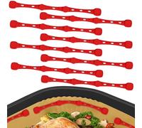 NICEWAT Pack of 8 Magnets for Airfryer Baking Paper, 17.5 cm Long Silicone Airfryer Magnets for Baking Paper, Magnets for Hot Air Fryer Single & Dual Basket, Prevents Slipping and Burning