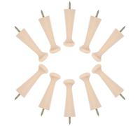 NICEXMAS 10pcs Solid Wood Coat Hook Wall Mounted Shaker Peg for Entryway | Natural Wood Finish, Screw in Wall and Board Mountable, Holds Towels and Bags in Garage Closets