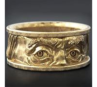 Nicey Creative Embossed Eyes Staring Ring Unique Design Men's Index Finger Ring Exquisite Jewelry Accessories