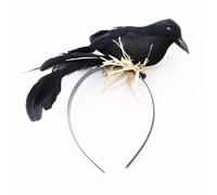 NICEYEA Crow Headband for Women Men Halloween Cosplay Costume Creative Black Feather Crow Hairband Fancy Dress Party Decoration Carnival Christmas Accessories