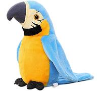NICEYEA Cute Talking Parrot Electronic Record Bird Toy - Repeats What You Say, Waving Wings - Funny Plush Christmas Birthday Gift for Kids Children