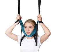 NICEYEA Head Neck Massager Neck Traction Device Neck Support Strap Correction Cervical Spine Traction Hanging Device Soft Stretch Band Relieves Neck Pain Column Stretching Set