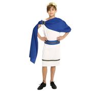 NICEYEA Kids Grecian Toga Costume Ancient Greece Roman Nobility Halloween Cosplay Costume Girl's Roman Empress Costume (Boys)