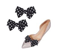 NiceYnn 1 Pair Removable Bow Shoe Clips, Bowknot Decorative Shoe Buckles, Hat Scarf Handbag Decoration, Bridal Wedding Shoe Jewelry Accessories for Pumps/Flats Women Party