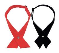 NiceYnn 2pcs Cross Bow Tie for Women Men, Pre-Tied Necktie Adjustable Button Girls Boys School Uniform Neck Ties, Solid Color Adults Teens Bowtie for Cosplay T-shirt Accessory D