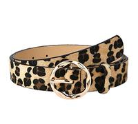 NiceYnn 3cm Wide Fashion Snake Leopard Irregular Buckle Leather Belt - Women Soft Faux Leather Chic Belt for Jeans Dress Pants Coat Leopard