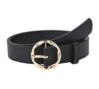NiceYnn 3cm Wide Fashion Snake Leopard Irregular Buckle Leather Belt - Women Soft Faux Leather Chic Belt for Jeans Dress Pants Coat Black