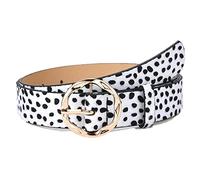 NiceYnn 3cm Wide Fashion Snake Leopard Irregular Buckle Leather Belt - Women Soft Faux Leather Chic Belt for Jeans Dress Pants Coat Cow