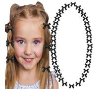 NiceYnn 40pcs Mini Bow Hair Clips Cute Tiny Satin Alligator Clips Non Slip Barrettes Twist Tie Silky Hair Clips Sweet Hair Ribbon Bowknot Clips Hair Accessories for Women Girls Teens Kids Black