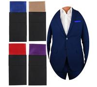 NiceYnn 4pcs Men's Pre-Folded Pocket Squares On Card, Flat Polyester Stain | Pre-Shaped Rectangular Suit Handkerchief, Prefolded Suit Hanky for Jacket or Wedding Formal Tuxedo Adjustable Cardboard