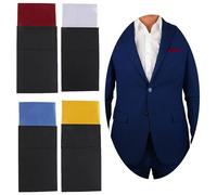 NiceYnn 4pcs Men's Pre-Folded Pocket Squares On Card, Flat Polyester Stain | Pre-Shaped Rectangular Suit Handkerchief, Prefolded Suit Hanky for Jacket or Wedding Formal Tuxedo Adjustable Cardboard